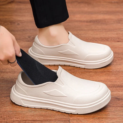 Men's Chef Shoes Anti Slip Oil Resistant Dirt Resistant Kitchen Shoes Work Shoes Quick Drying Rain Shoes Large Size Breath Clogs