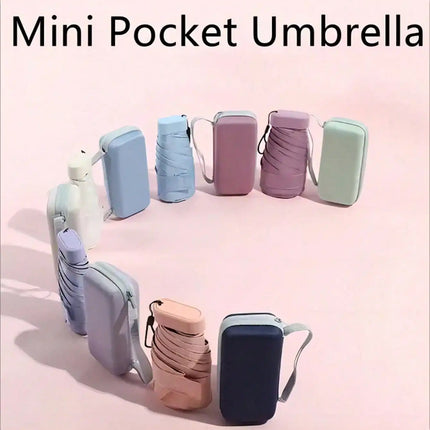 1pc Mini Folding Umbrella, Pocket-Sized Waterproof Portable Travel Umbrella, Sunshade Umbrella, Women's UV Protection Umbrella, 2-In-1 Mini Six-Fold Ultra-Light Portable Umbrella, Mini Travel Umbrella, Sunny & Rainy Dual-Use