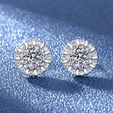 High-quality 925 Sterling Silver Crystal Fashion Circle Hoop Earrings for Woman Wedding Party Gift Street Versatile Jewelry