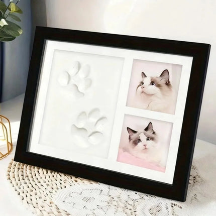 1 Set DIY Pet Paw Print Memorial Kit With Clay Mold And Photo Frame Exquisite Gift Box for Dogs Cats Keepsake Creative Pet