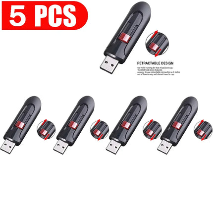 5pcs Various styles wholesale USB Flash Drives 2.0 64GB Black Free Keychain Pen Drive 8GB Storage Memory Stick Mini BusinessGift