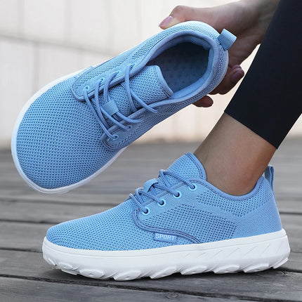 Wide Toe Women Platform Shoe Breathable Knitted Mesh Comfortable Barefoot Casual Versatile Soft Sole Wide Shoes Walking Sneakers