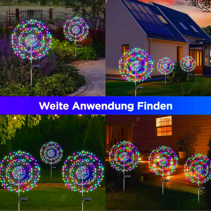 Solar Lights for Outdoor Garden 60/200/420LED Dandelion Lighting Stake Solar Firework Light for Christmas Halloween Lawn Decor