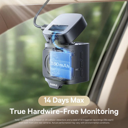 Baseus 4K Dash Cam for SONY Sensor STARVIS Night Vision Front and Rear Car Camera ADAS WiFi6 GPS 24H Parking Dashcam