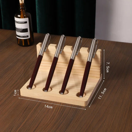 1PC Walnut Wood Multifunction Desk Organizer - Pen Holder, Phone Stand & Storage Solution for Office and School