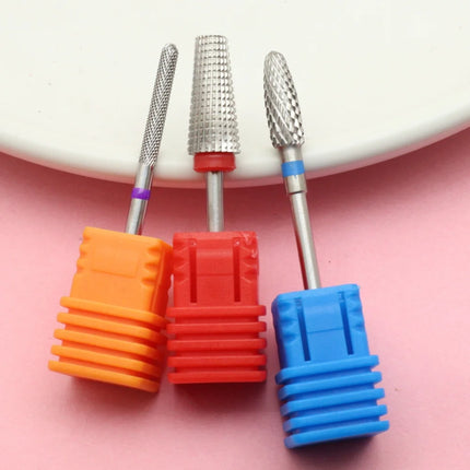 3PCS Stainless Steel Nail Drill Bits Set 2.35mm Shank Sharp Durable Cuticle Remover Gel Polish Removal Manicure E-File Bits