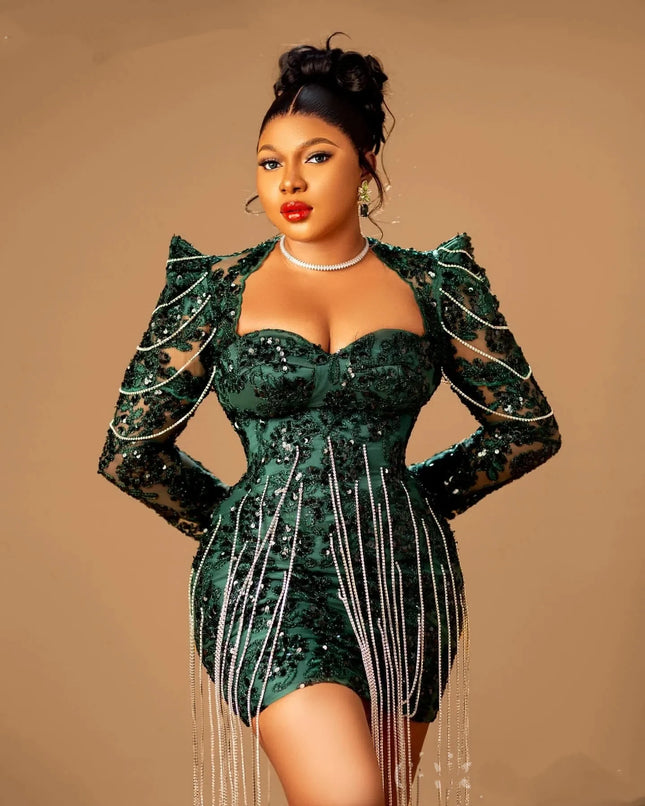 Meerjungfrau Kristall Aufkleber Quasten Afrikanische Damen Ballkleid Sexy Sweetheart Geburtstag Party Formelle Anlass Kleid Maßgeschneidert