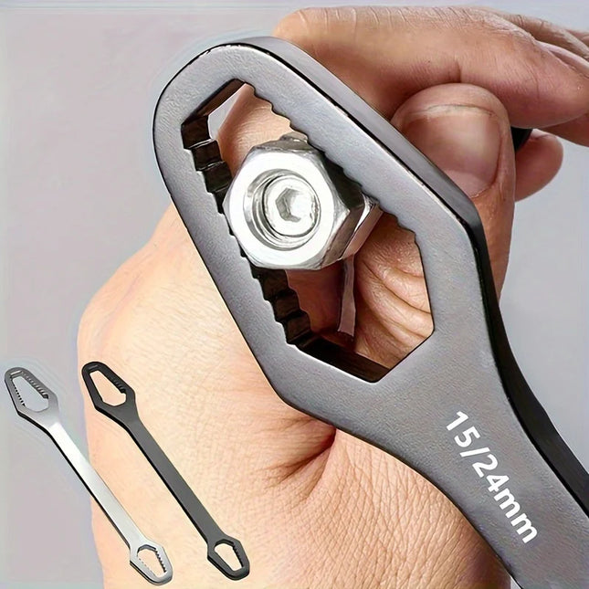 1pc Universal Double Ended Wrench, Self-Tightening 3-17mm Screw Nuts Repair Wrench, Double-Headed - product image 2