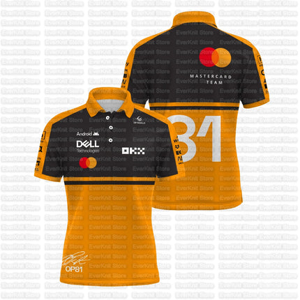 2026 New Men's Norris 1 Racing Team Polo Shirt Oscar Piastri 81 Driver Sports Breathable T-Shirt Daily Casual Plus Size Polo 6XL