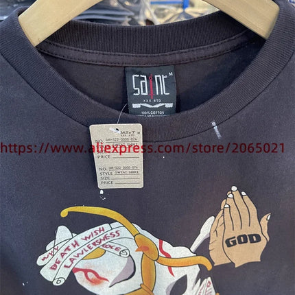 Washed Saint T-Shirt Men Women Best Quality Tee Tops Vintage T Shirt
