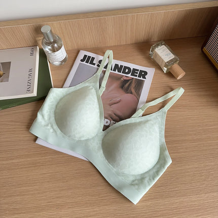 Fashion Leopard Bra Seamless Push Up Design Wireless Lightweight Comfort for Women Small Chest Enhancement