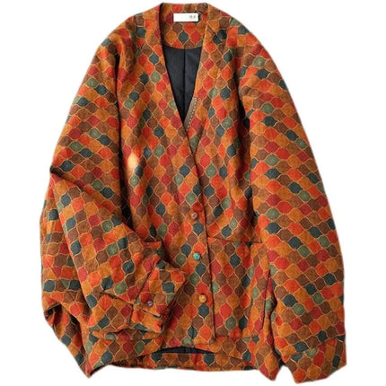Bohemian Batwing Sleeve Jacket Women's Vintage Print Coat Loose Kimono Style Cardigan Warm Quilted for Autumn Winter w597