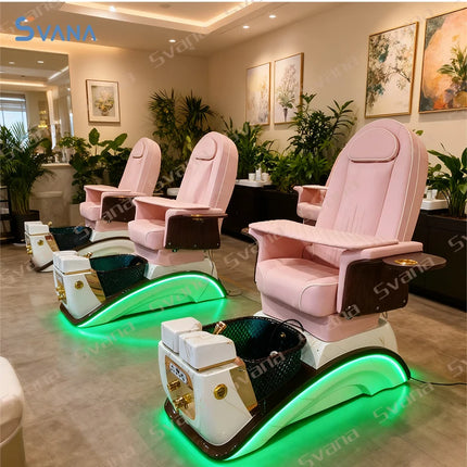 custom.High End Pink Pipeless Pedicure Spa Chair Foot Care Chair Beauty Salon