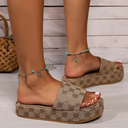 New Women Slippers Summer Fashion Platform Sandals Thick Sole Solid Color Slippers Party Party Women Beach Sandals Slides Women
