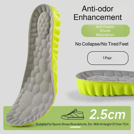 Height Increase Insole For Men Women Invisible Lift Shoe Pad Comfort Sweat Absorbent AntiOdor Shockproof Hidden Height Boost