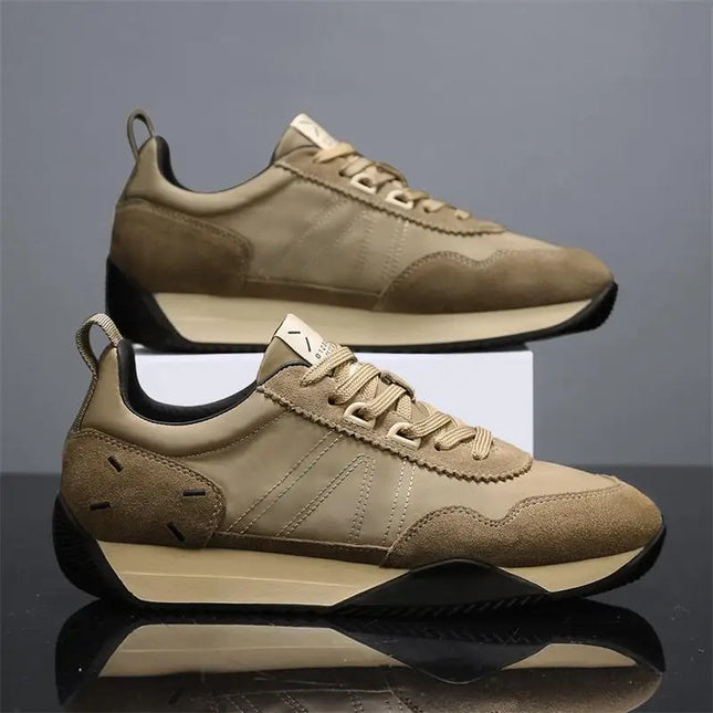 British Men's Spring/Autumn Chunky Sneakers High-Quality Breathable Canvas Casual Shoes Designer Comfy for Outdoor Walking Shoes