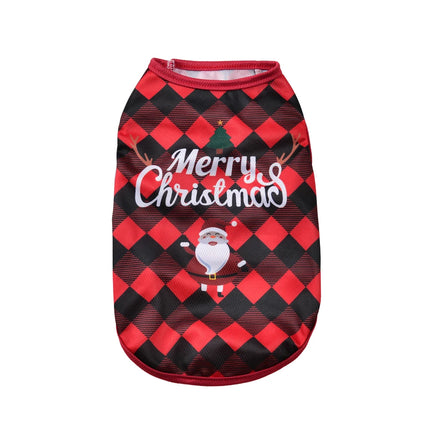 Cute Cat Vest Christmas Pet Costume For Small Medium Dogs Cats Apparel Funny Santa Claus Print Kitten T-shirt Dress Up Clothing