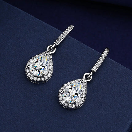 High-quality 925 Sterling Silver Crystal Fashion Circle Hoop Earrings for Woman Wedding Party Gift Street Versatile Jewelry