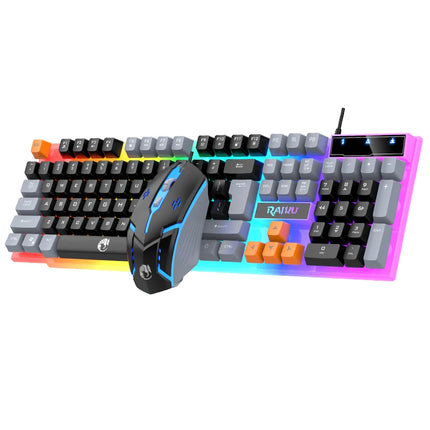 • Keyboard And Mouse With Colorful Light: The Raiku T26 Keyboard And Mouse Set Comes With A Variety Of Colorful - product ima