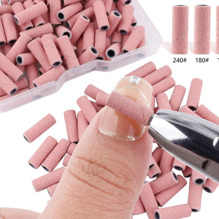 50/100Pcs 3mm Nail Sanding Bands-120/150/180/240 Grit Mini Nail Drill Bit Electric Nail File Accessory Polishing Manicure Tool