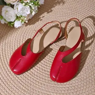 Fashion Soft Leather Split Toe Women Tabi Ballet Flats Spring Autumn Comfortable Walking Lazy Loafers Casual Girls Dance Shoes