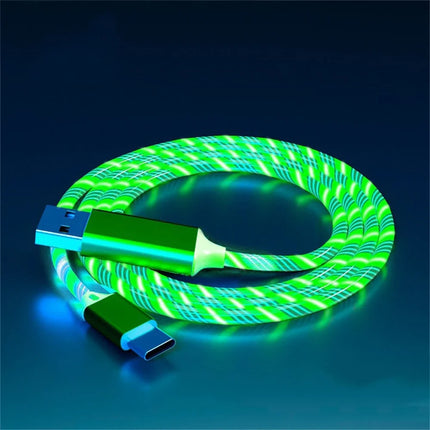 Glowing LED Light USB 3 IN 1 cable Phone Fast Charging Charger Luminous USB-C Cable For Xiaomi iPhone Phone - product image f