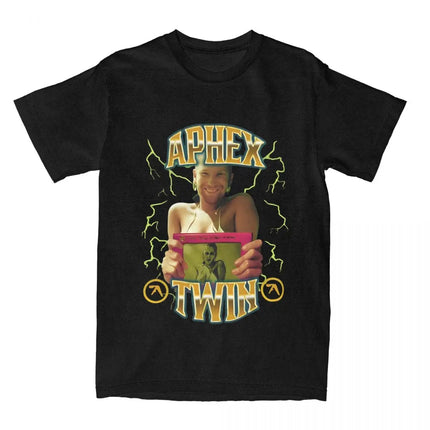 Men Women's Aphex Twin Music T Shirt Cotton Clothing Vintage Short Sleeve Round Collar Tee Shirt Party T-Shirt