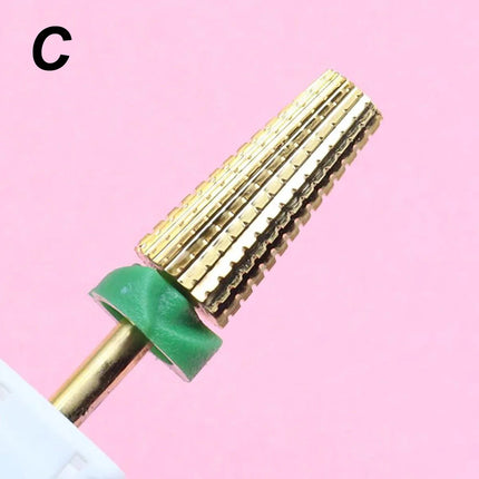 Professional 5 In 1 Golden Tungsten Steel Nail Milling Drill Bits Multi-Functional Carbide With High Hardness Manicure Tool Acce