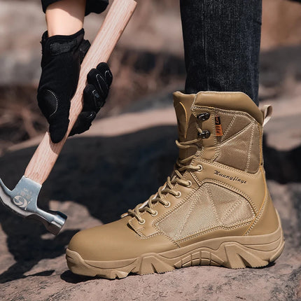 High-Top Anti-Smashing Work Boots Outdoor Waterproof Safety Shoes Steel Toe Non Slip Men's Boots Fashion Protective Men Shoes