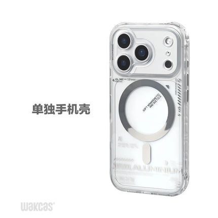 Aluminium Element Magnetic Phone Case Transparent Anti-drop Original Case for IPhone 15/16/17 Pro Max Custom Phone Case