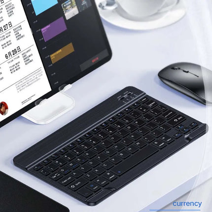 With Bluetooth Keyboard Mouse For Tablet Pc 78Key 10inch Rechargeable Wireless Keyboard 1200dpi Mice Set Combo For - product