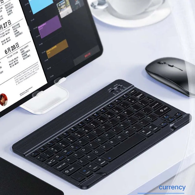 With Bluetooth Keyboard Mouse For Tablet Pc 78Key 10inch Rechargeable Wireless Keyboard 1200dpi Mice Set Combo For - product