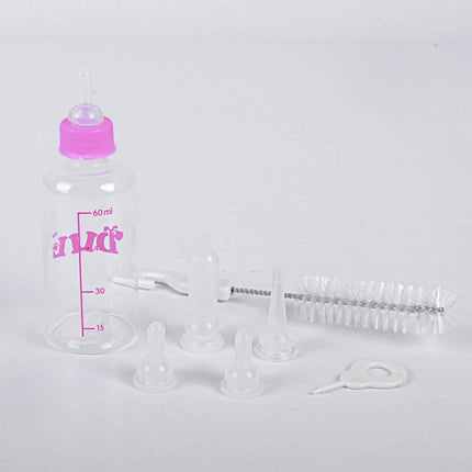 Puppy Nursing Bottle Kits With Cleaning Brush Pet Feeding Bottle With Replacement Nipples Feeding Nursing Care Set