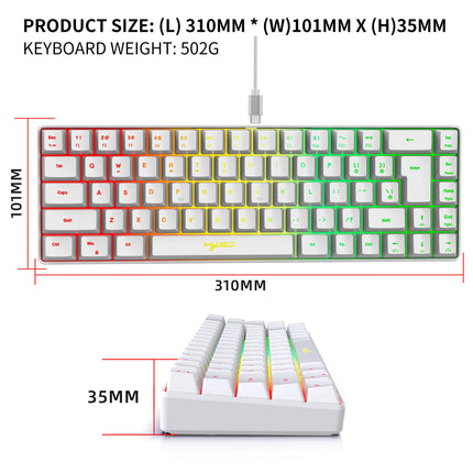 68-key Gaming Keyboard And Mouse Kit RGB Backlit Portable Game Wired Membrane Keyboards Wireless Mice Mause For - product ima