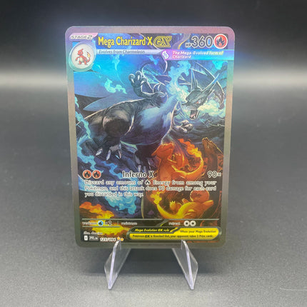 1PCS DIY Self-made PTCG Mega Charizard X Japanese Version And English Version Refractive Color Flash Game Collection Card