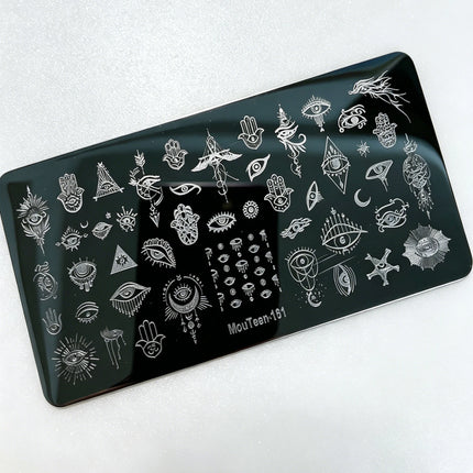 MouTeen263 Nail Stamping Plate Cursive English Word & Phrase Design Nail Art Template Romantic Letter Manicure Printing Tool