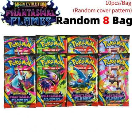 2026 New Pokemon Cards 9+1 Per Pack TCG Mega Evolution Phantasmal Flames Booster Box, English Trading Card Game Collection Set