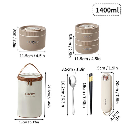 WORTHBUY Portable Sealed Thermal Lunch Box For Kids Stackable Microwave 304 Stainless Steel Bento Box Insulated Food Container