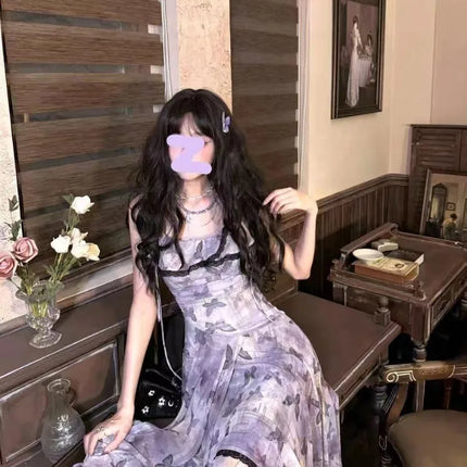Dress Outfits 2 Piece Sets Women Clothing Lace Crop Shirts Vintage Butterfly Print Gauze Irregular Dresses Suit Chic Summer Set