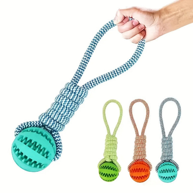 with Leaking Food Ball Interactive Tug of War Chew Toy Teeth Cleaning Bite Resistant Cotton Rope Toy for - product image 6