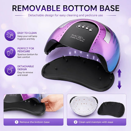 268W UV LED Nail Lamp Professional Gel Polish Drying Lamp For Manicure With Nail Tool Kit as Gift WHITE PINK PURPLE