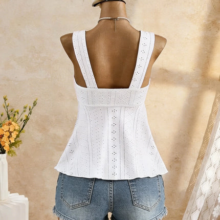 Women Sweetheart Neck Drawstring Ruched Peplum Cami Top Polka Dot Print Sleeveless Casual Camisole Outfit