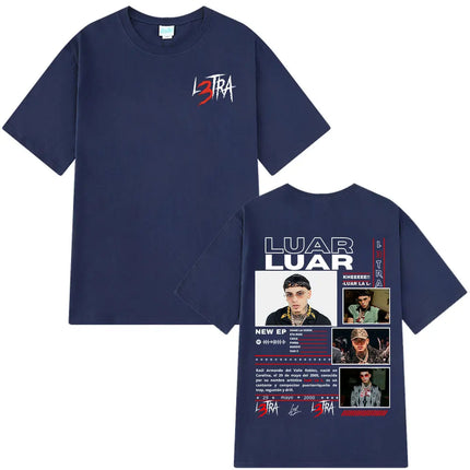Rapper Luar La L 2025 Album L3TRA T Shirts Men's Women Hip Hop Fashion Short Sleeve T-shirts Cotton Oversized Streetwear T-shirt