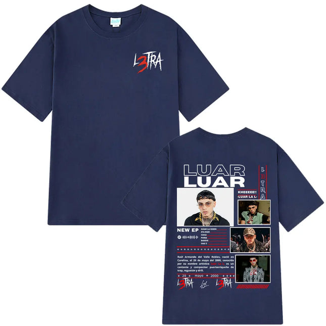 Rapper Luar La L 2025 Album L3TRA T-Shirts Herren Damen Hip Hop Mode Kurzarm T-Shirts Baumwolle Oversized Streetwear T-Shirt