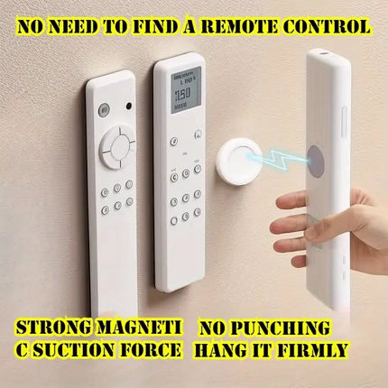 3pcs No Drill Magnetic Remote Holder - Wall Mount for TV/AC/DVD Remotes, White Space-Saving Design - product image from BSM M