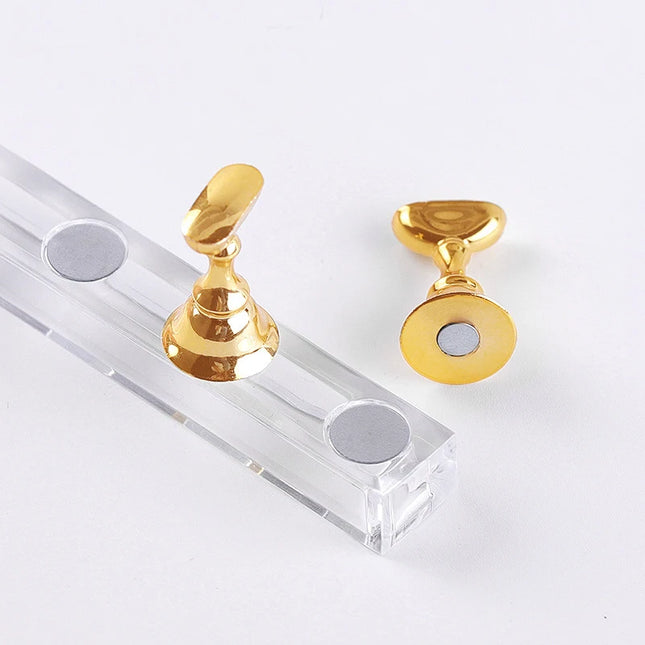 5/30 unidades/Set soporte magnético para uñas, soporte de práctica de puntas de uñas postizas, base de cristal, expositor de arte de uñas para salón de belleza, manualidades y práctica