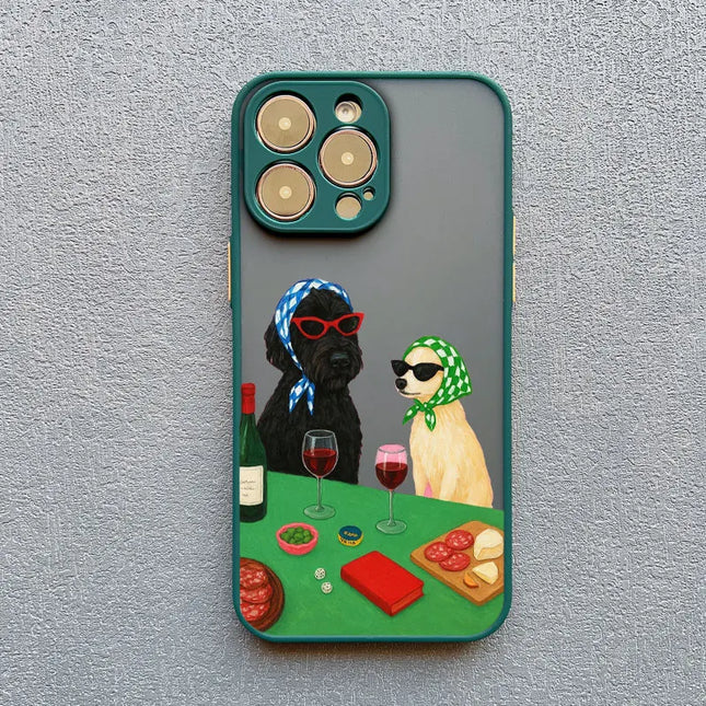 Süße Cartoon Hund Katze Handyhülle für iPhone 17 16 15 11 12 14 13 Pro Max Mini X XS XR 7 Plus 17E Stoßfeste Matte Abdeckung Fundas