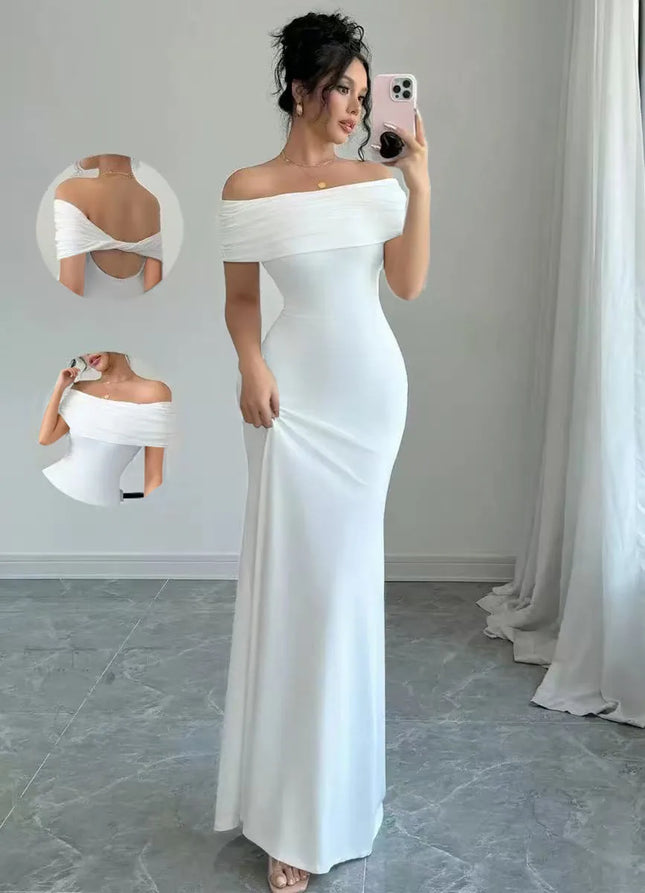 Off Shoulder Party Dress, Women‘s Sleeveless Sexy Bodycon Midi Dress, Elegant Bandage Cocktail Dress for - product image 8