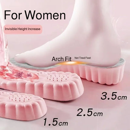 Height Increase Insole For Men Women Invisible Lift Shoe Pad Comfort Sweat Absorbent AntiOdor Shockproof Hidden Height Boost