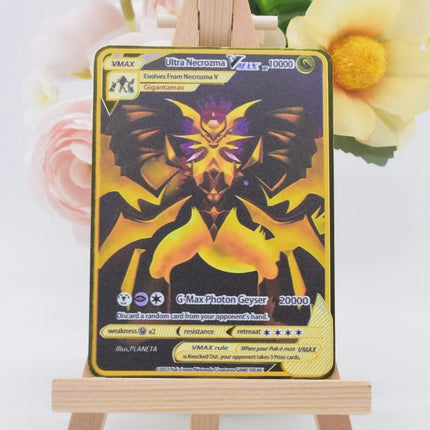 999999 Points HP Pokemon Metal Card Charizard Golden Metal Super Cards English Card Mewtwo Vmax Mega Anime Game Collection Gifts